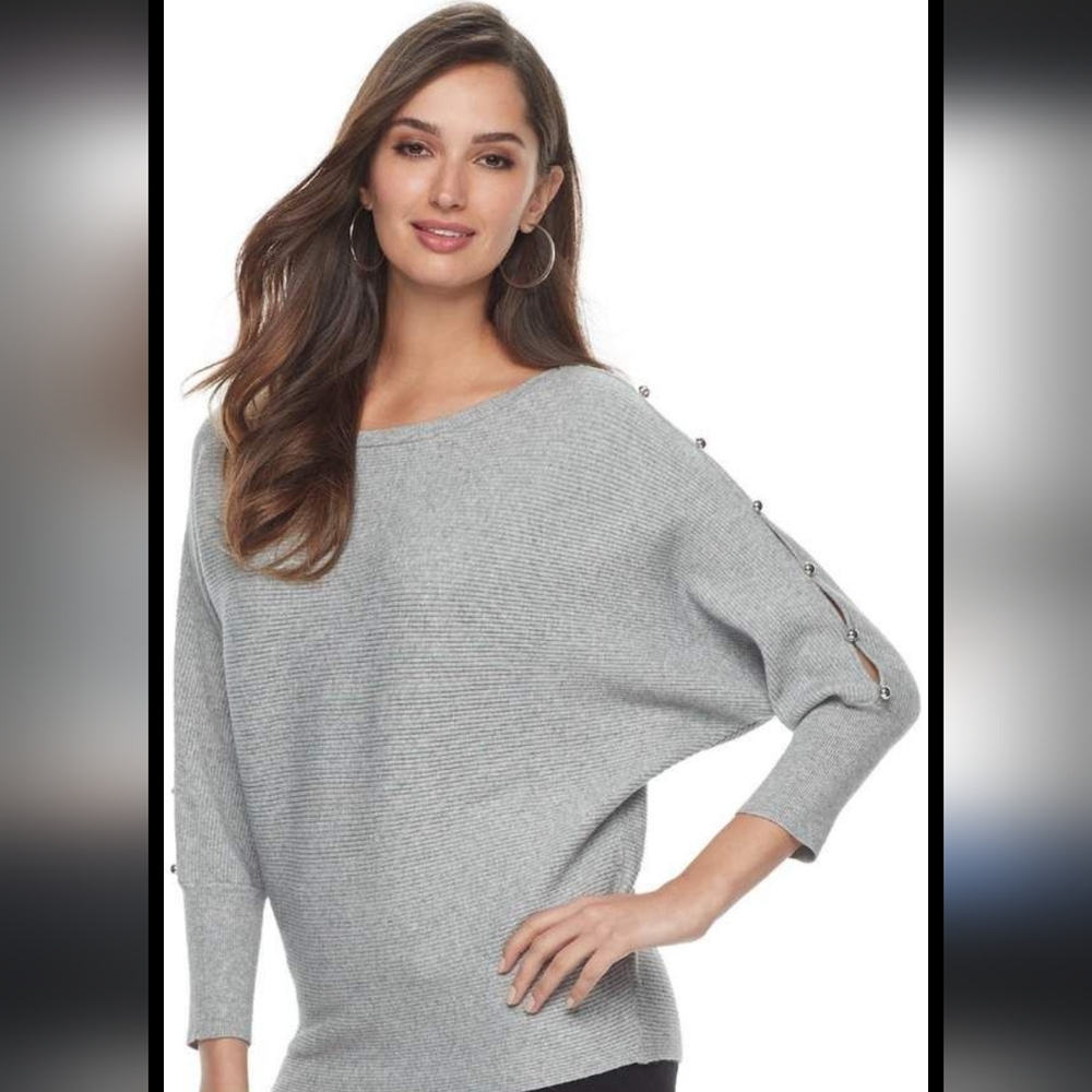 Women's Jennifer Lopez Ripped Dark Green Sweater Size L